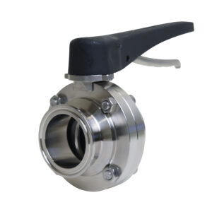 Wayland standard clamp-end butterfly valve with black plastic trigger handle (BFVTC-TP)